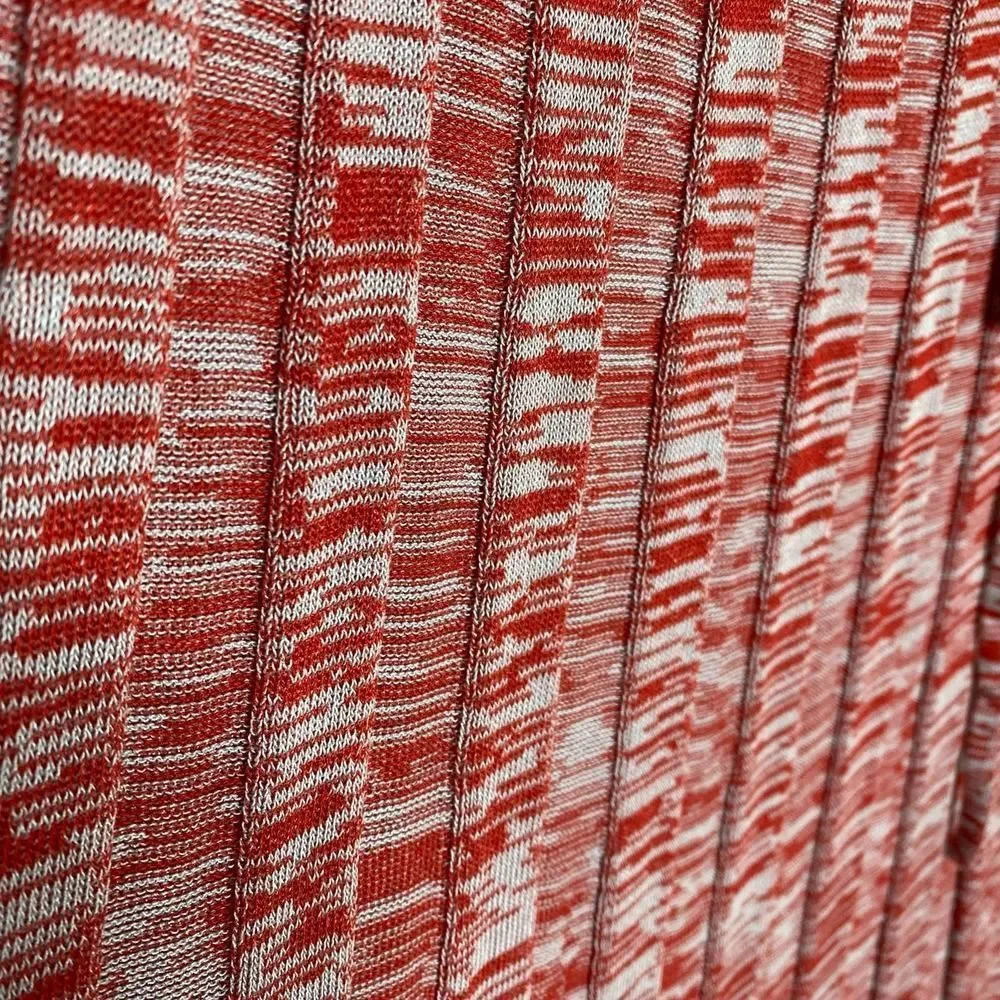 Christopher Esber Mélange Pleated Knit Tie Ribbed Maxi Skirt Red Medium Marled
